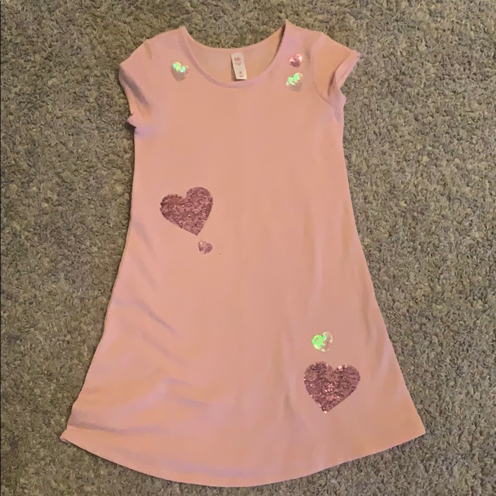 Justice Flip Sequin Heart Dress for Girls Sz 10